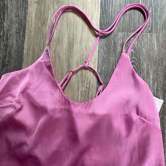 Auden Silky Pink Spaghetti Strap Slip Midi Dress Nightgown Size XS NWT - Picture 4 of 7